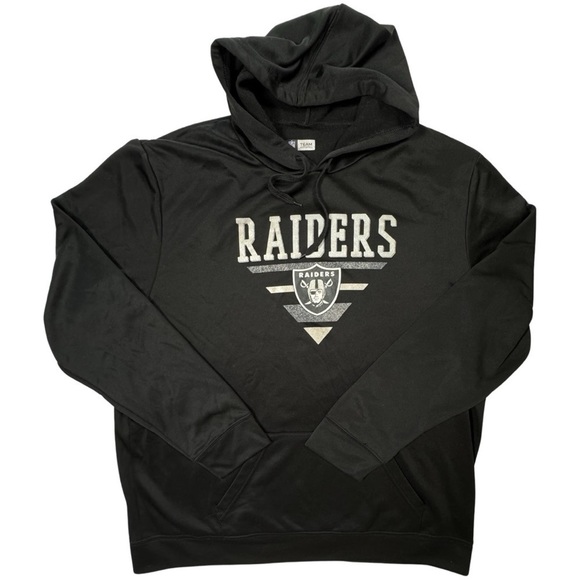 NFL Sweaters - Raiders Logo Hoodie Pullover Sweatshirt black silver 2XL Official NFL Football